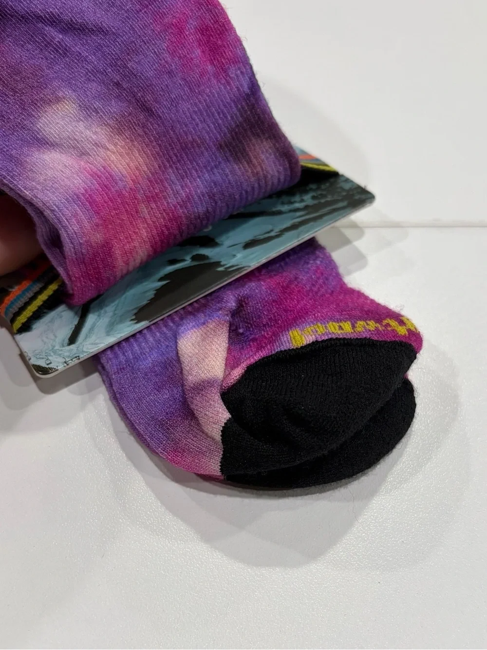 SmartWool Boys Girls Kids Medium Tie Dye Print Zero Cushion Ski Socks Purple NWT